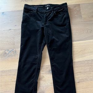 Ann Taylor Black Velvety Fine Weave Corduroy Pants